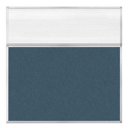 Versare Hush Panel Configurable Cubicle Partition 6' x 6' W/ Window Caribbean Fabric Clear Fluted Window 1812509-1